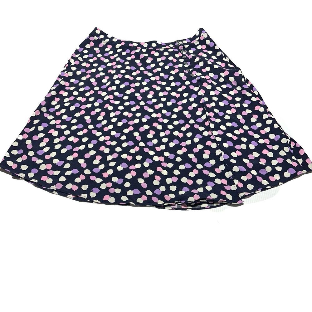 Talbots Faux Wrap Skirt Womens Size 18W Button Abstract Print A Line